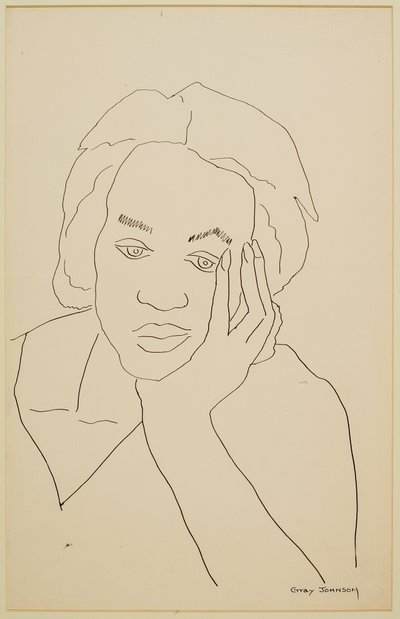 Studie van een meisje #2 door Malvin Gray Johnson