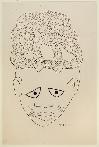 Studie van een masker door Malvin Gray Johnson