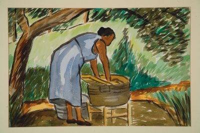 Vrouw die wast, ca. 1934 door Malvin Gray Johnson