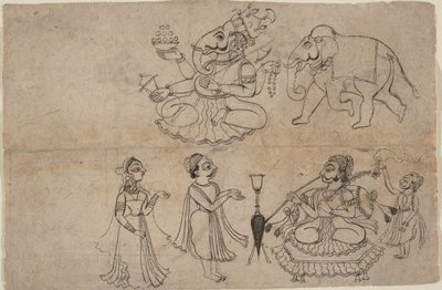 Portret van Manya Sahib Man Rup Sagarji, laat 18e eeuw door Manaku
