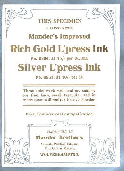 Mander Brothers Advertentie, 1919 door Mander Brothers