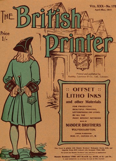 The British Printer Vol. XXX - No. 175 April-Mei, 1917 omslag, 1917 door Mander Brothers