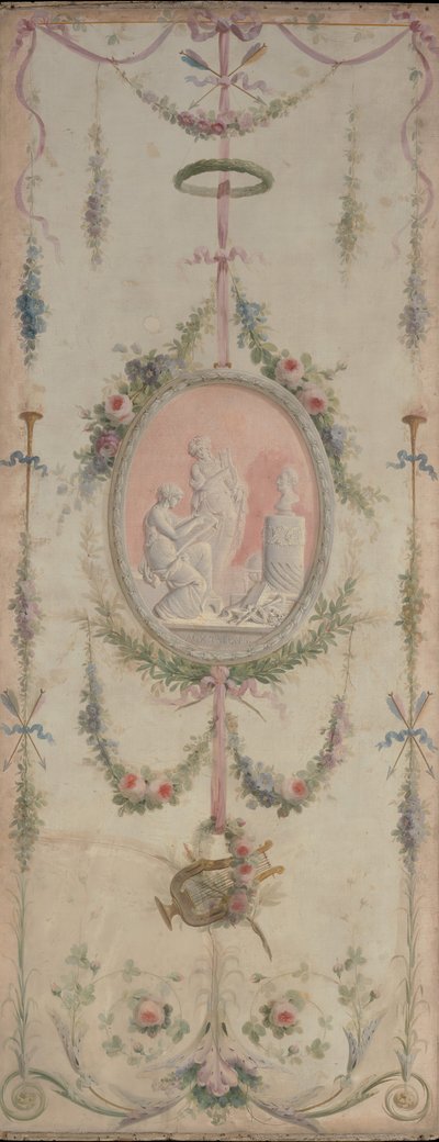 Decoratief paneel een van een paar door Manner of Le Riche