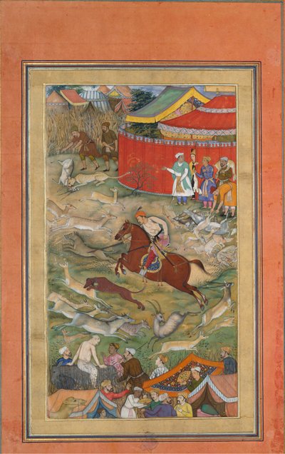 Hamid Bhakari gestraft door Akbar, Folio uit een Akbarnama, ca. 1604 door Manohar
