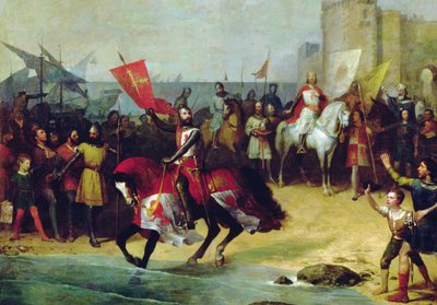 De herovering van Cadiz in 1262 door Alfonso de Wijze door Manuel Cabral y Aguado Bejarano