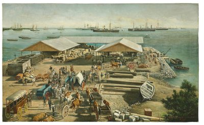 Ontscheping van de Amerikanen in Ponce, Puerto Rico, 27 juli 1898 door Manuel Cuyàs Agulló