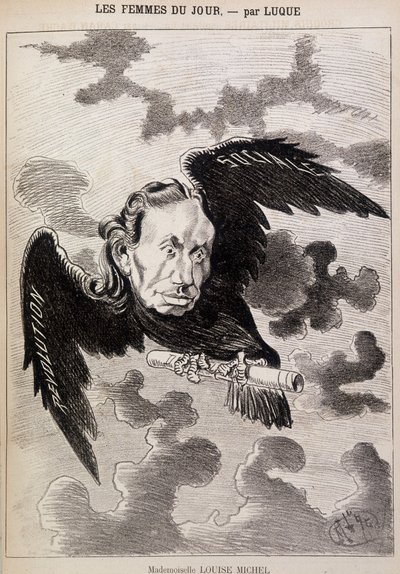 Cartoon Louise Michel in een raaf door Luque door Manuel Luque