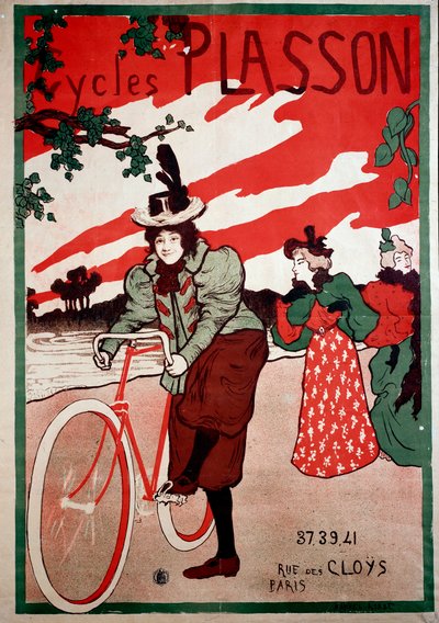 Belle Epoque: reclameposter voor fietsen Plasson door Manuel Robbe