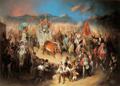 De processie van El Rocio: traditionele Andalusische viering ter ere van de Maagd door Manuel Rodriguez de Guzman