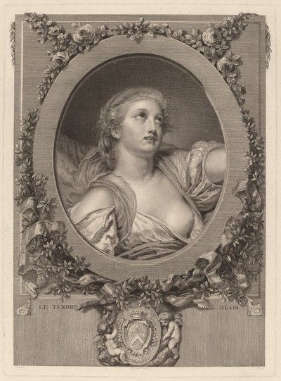 Het tedere verlangen door Manuel Salvador Carmona after Jean Baptiste Greuze