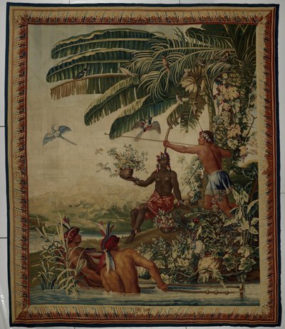 Les pêcheurs (The Fishermen), Tapestry from Les Anciennes Indes (The Old Indies) Series door Manufacture Royale des Gobelins