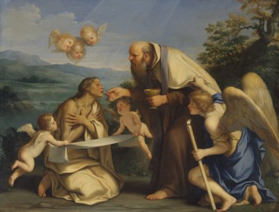 De laatste communie van Sint Maria van Egypte door Marc Antonio Franceschini