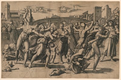 Bloedbad van de Onschuldigen (zonder de Spar) door Marc Antonio Raimondi