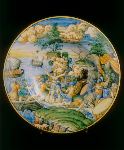 Ontvoering van Elena, plaat toegeschreven aan Marcantonio Raimondi bewaard in het Museo Nazionale del Bargello, Florence door Marcantonio (attr.to) Raimondi
