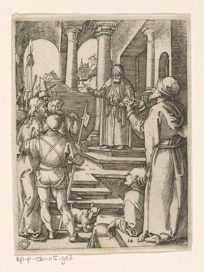 Christus voor Pilatus, Passie van Christus (serietitel) door Marcantonio Raimondi