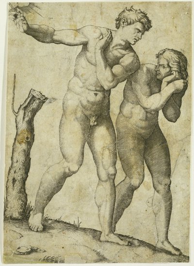 Verdrijving uit het Paradijs door Marcantonio Raimondi