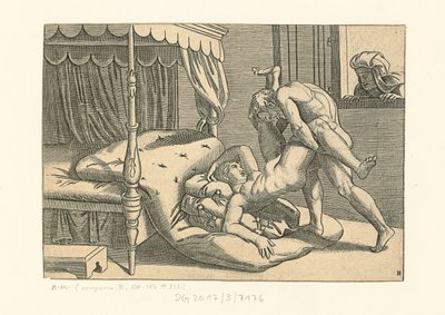 I Modi. Positie 9, 1530-1540 door Marcantonio, Raimondi