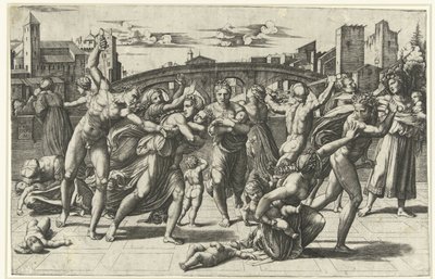 Kindermoord te Betlehem door Marcantonio Raimondi
