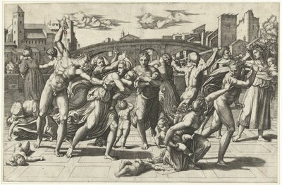 De Kindermoord door Marcantonio Raimondi