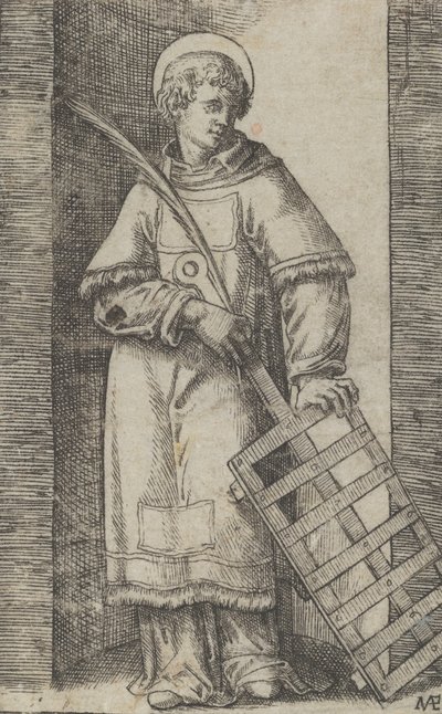 Sint Vincentius, linkerhand rustend op een rooster, uit de serie 