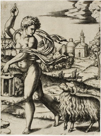 Teken van de Ram door Marcantonio Raimondi