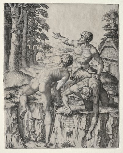 De klimmers drie figuren uit Michelangelo