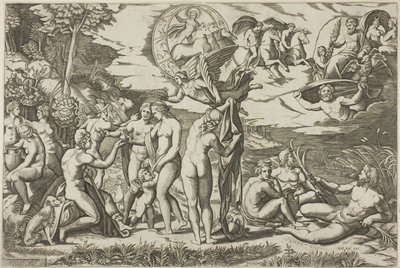 Het Oordeel van Paris door Marcantonio Raimondi