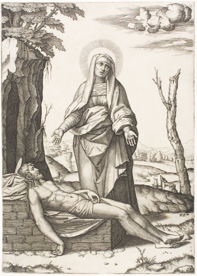 De Piëta door Marcantonio Raimondi