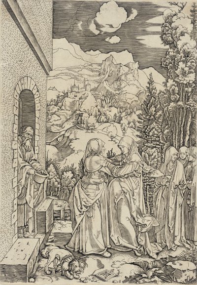 De Visitatie door Marcantonio Raimondi