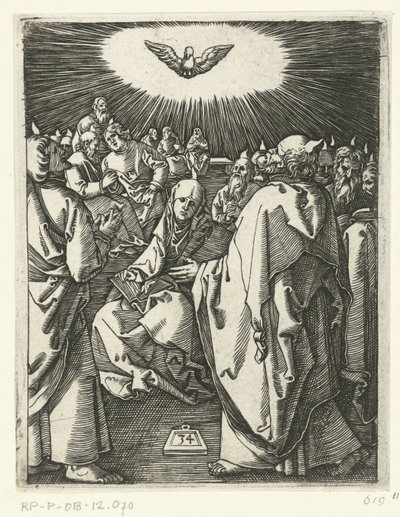 Uitstorting van de Heilige Geest (Passie van Christus) door Marcantonio Raimondi