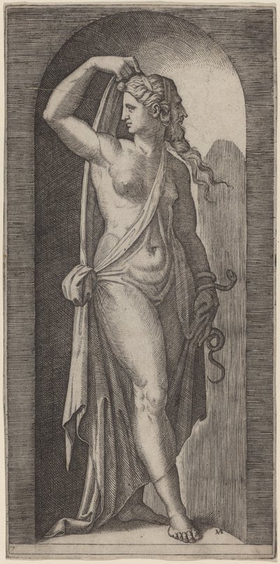 Voorzichtigheid door Marcantonio Raimondi after Raphael