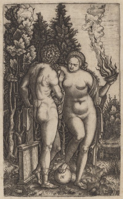 Man en Vrouw met een Bal door Marcantonio Raimondi possibly after Francesco Francia