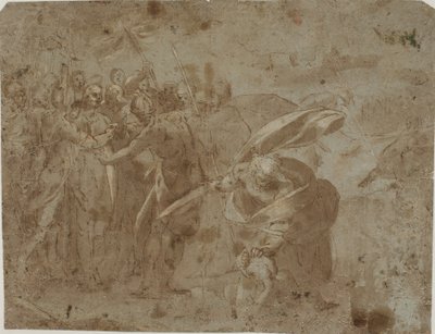 De arrestatie van Christus met Sint Petrus die het oor van Malchus afsnijdt door Marcantonio del Forno