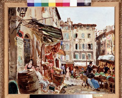 Le marche place de Lenche a Marseille door Marcel Leprin