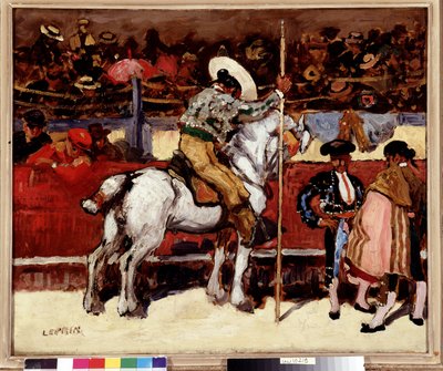 Picador en matador in de stierenvechtarena door Marcel Leprin