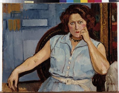 Portret van zittende vrouw door Marcel Leprin
