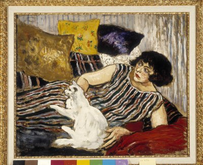 Suzanne Valadon en haar kat door Marcel Leprin