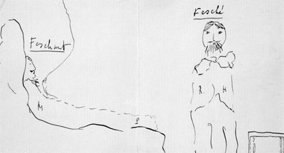 Zelfportret met Reynaldo Hahn, c1891-1922 door Marcel Proust
