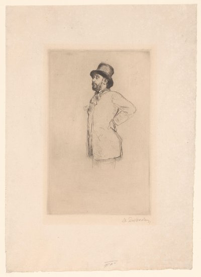 Portret van Edgar Degas door Marcellin Gilbert Desboutin (signed by artist)