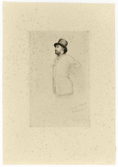 Edgar Degas, staand door Marcellin Gilbert Desboutin