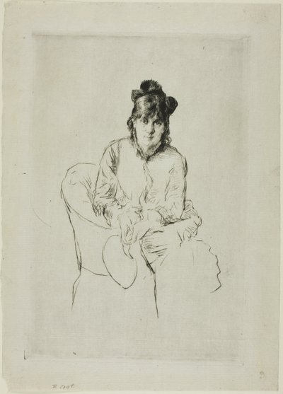 Portret van Berthe Morisot door Marcellin Gilbert Desboutin