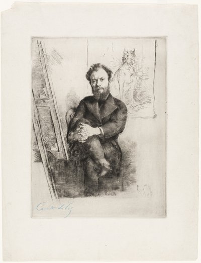 Portret van Vicomte Ludovic Napoléon Lepic door Marcellin Gilbert Desboutin