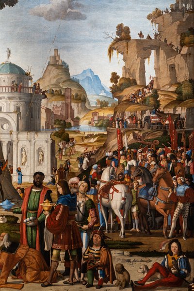 Aanbidding door de Wijzen (detail) door Marcello Fogolino