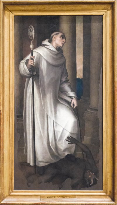 St Bernardus Verplettert een Demon door Marcello Venusti