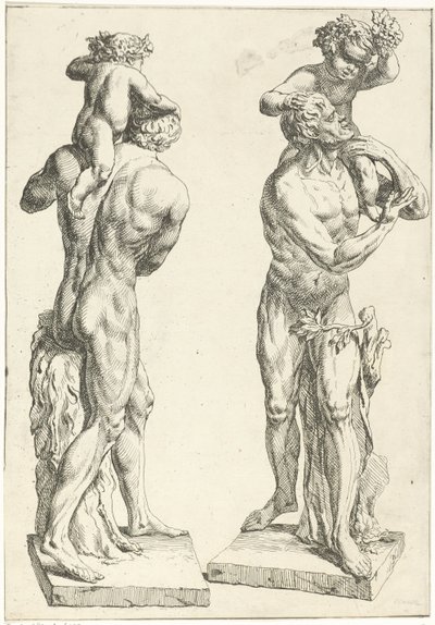Silenus met de jonge Bacchus door Marcellus Laroon (I)