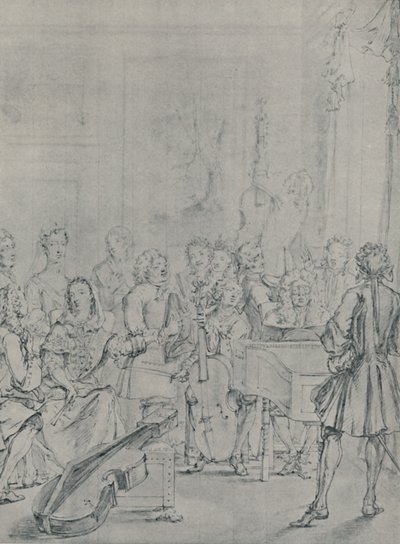 Een Concert in een Adellijk Huis, 1736, 1920 door Marcellus Laroon the Younger