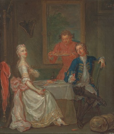 Een Dinerconversatie door Marcellus Laroon the Younger