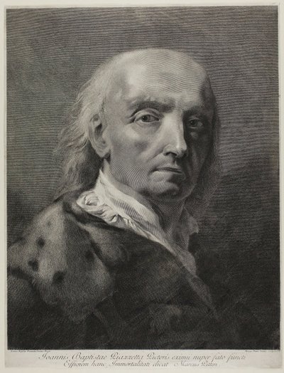 Portret van de schilder Giovanni Battista Piazzetta door Marco Alvise Pitteri