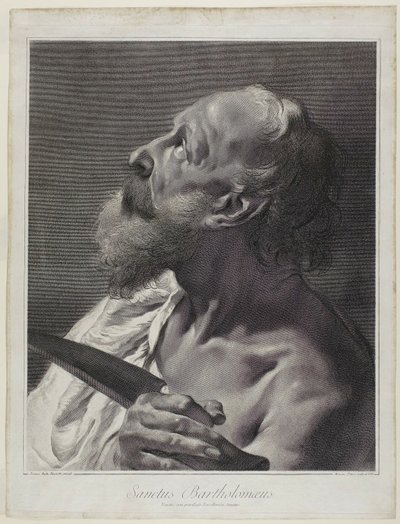 De heilige Bartholomeus, uit De Heilige Familie en de Twaalf Apostelen door Marco Alvise Pitteri