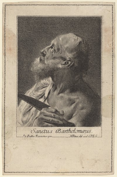 Sanctus Bartholomeaus door Marco Alvise Pitteri after Giovanni Battista Piazzetta